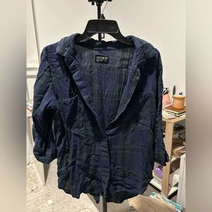 Cotton on blue green flannel